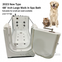 2023 New Type Double Panel Nano bubble Ozone Spa Bath Walk In 172cm