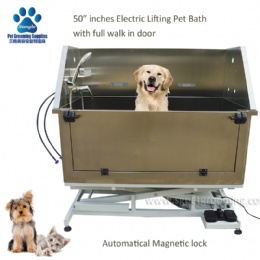 Electric Lift Stainless Steel Pet Bathtub For Grooming