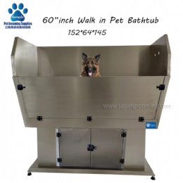 Large Stainless Steel Walk In Pet Bathtub 60 inch
