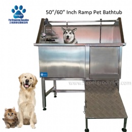 50 inches Pet Bathtub Stainless Steel Ramp Walk In