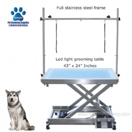 Stainless Steel Led light Electric Pet Grooming Table