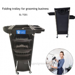 Pet Groomers Salon Trolley In Black Freely moving